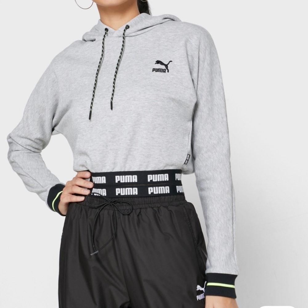 Puma x Central Saint Martins Collection Heather Gray Cropped Hoodie Size Large